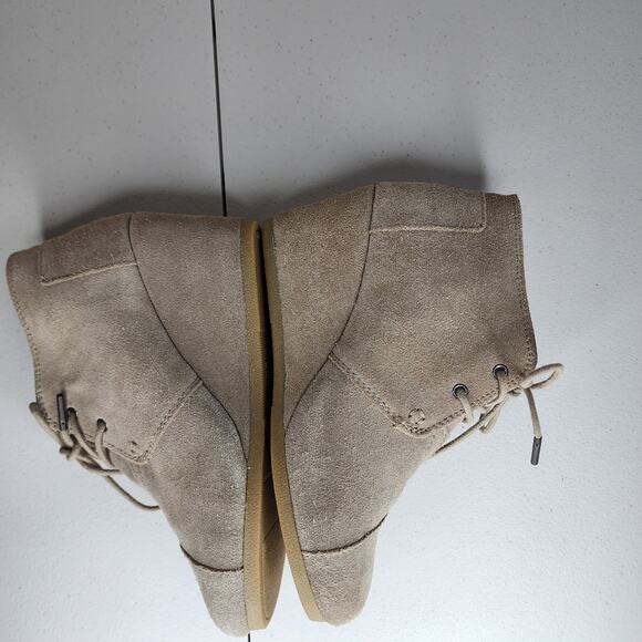 Toms Kala Wedge Suede Desert Taupe Booties Size 7 - Picture 2 of 6